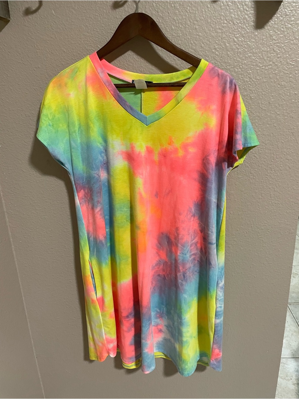 HEIMISH USA Neon Tie-Dye Dress in Pink, Yellow, Green, Blue